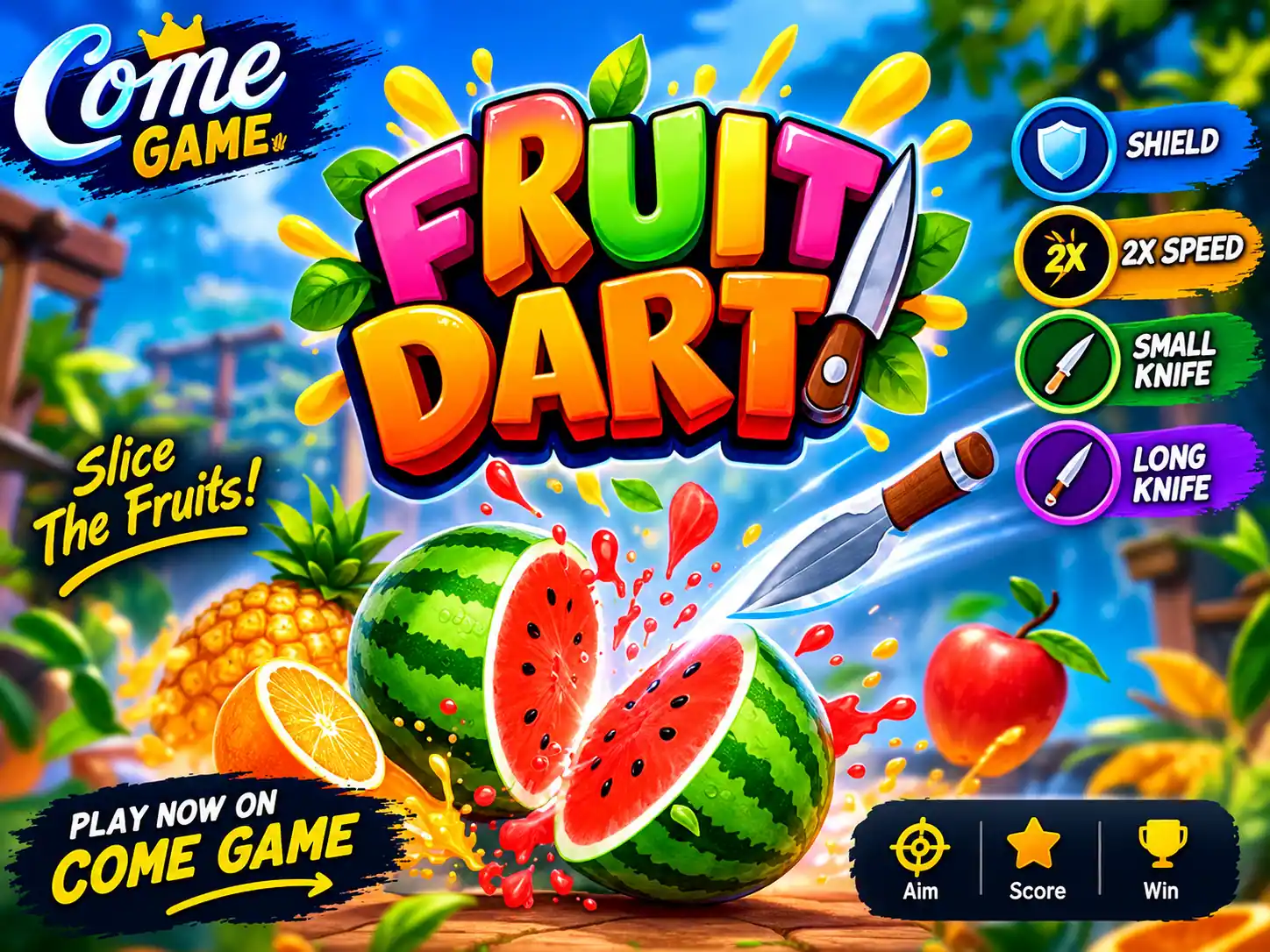 Come Fruit Dart Game - How to Play Game & Games Rules